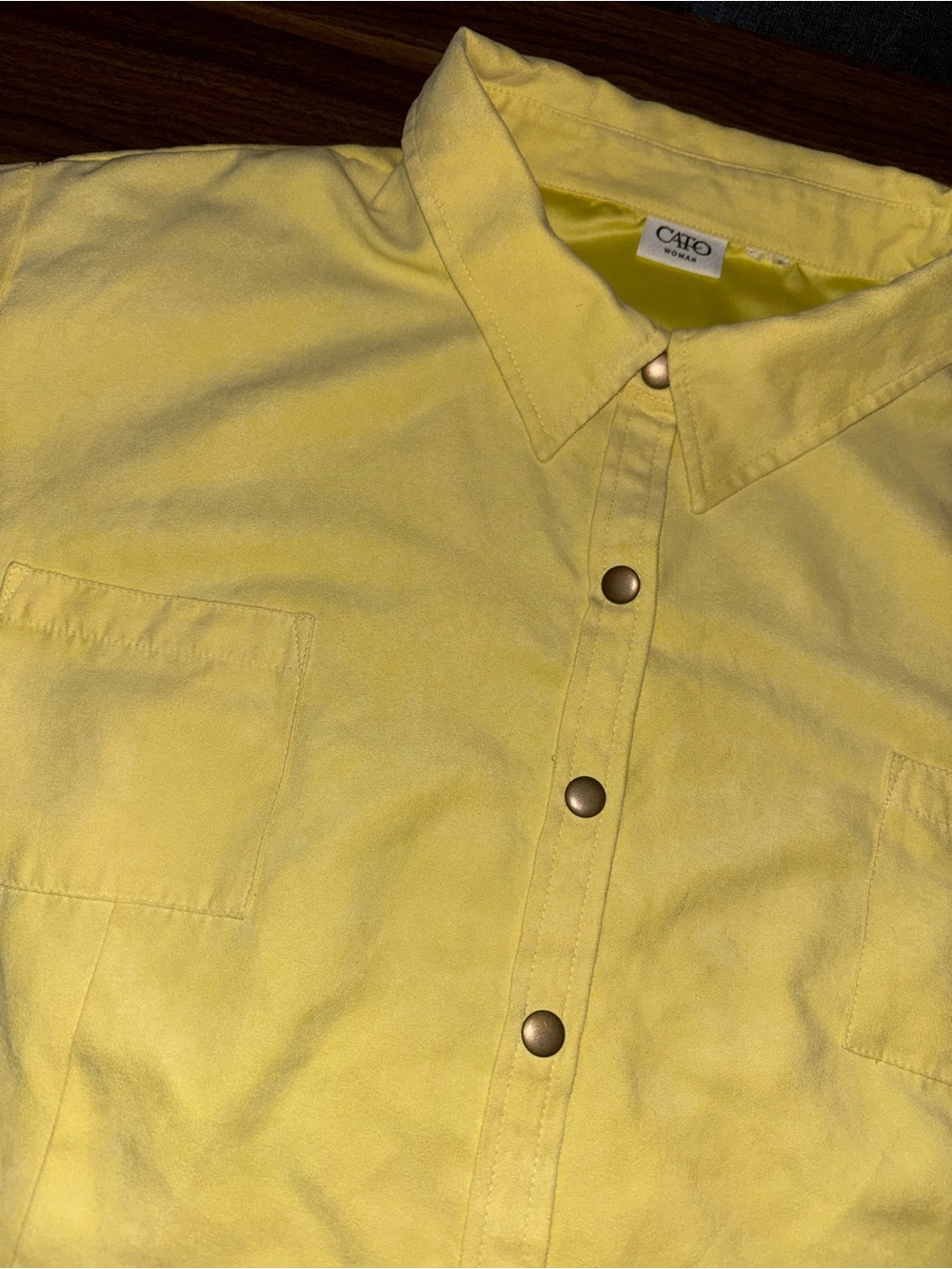 Vintage Women’s Button Down Top Cato Yellow Super Soft